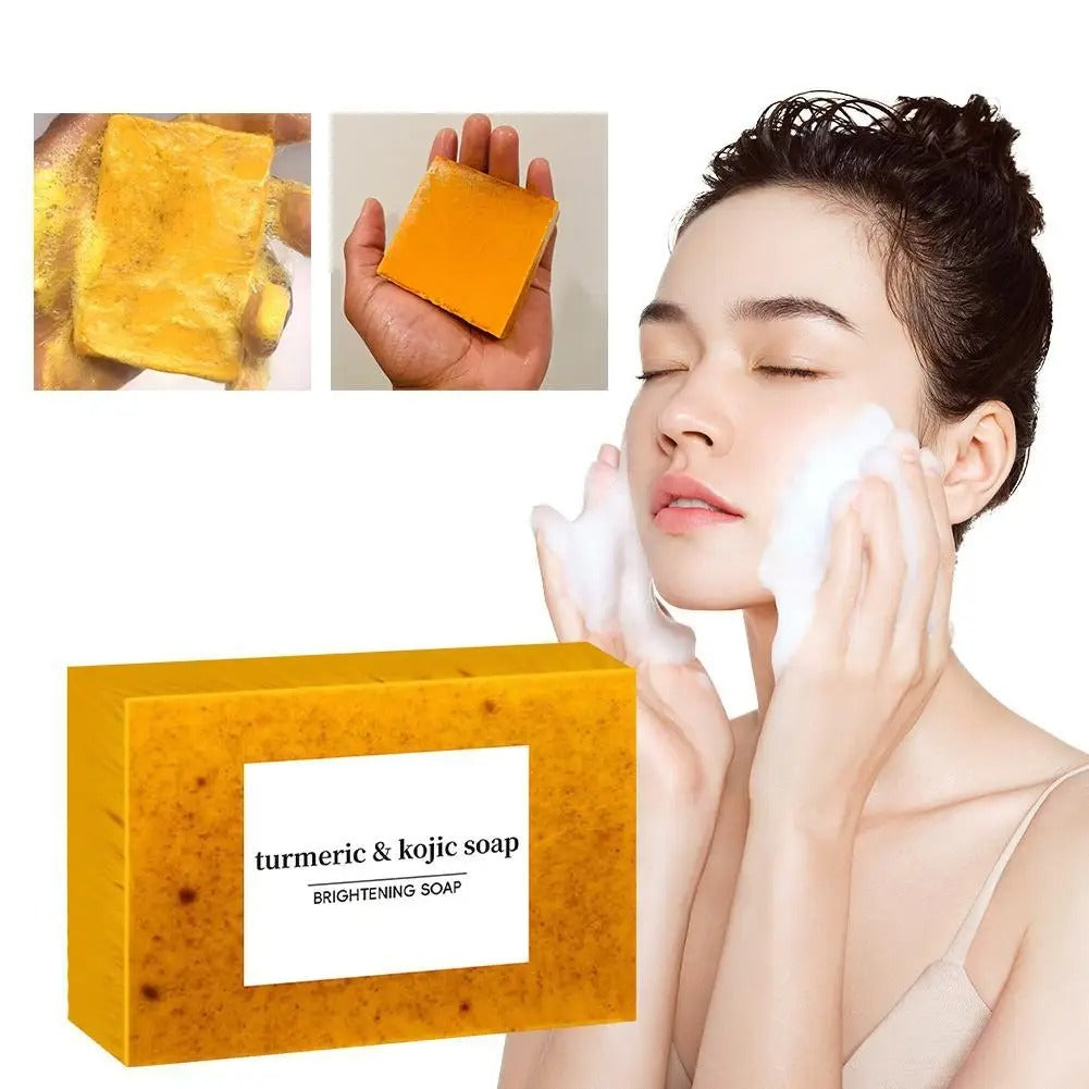 Lemon Turmeric & Kojic Acid Soap Bar, Face & Body Wash.