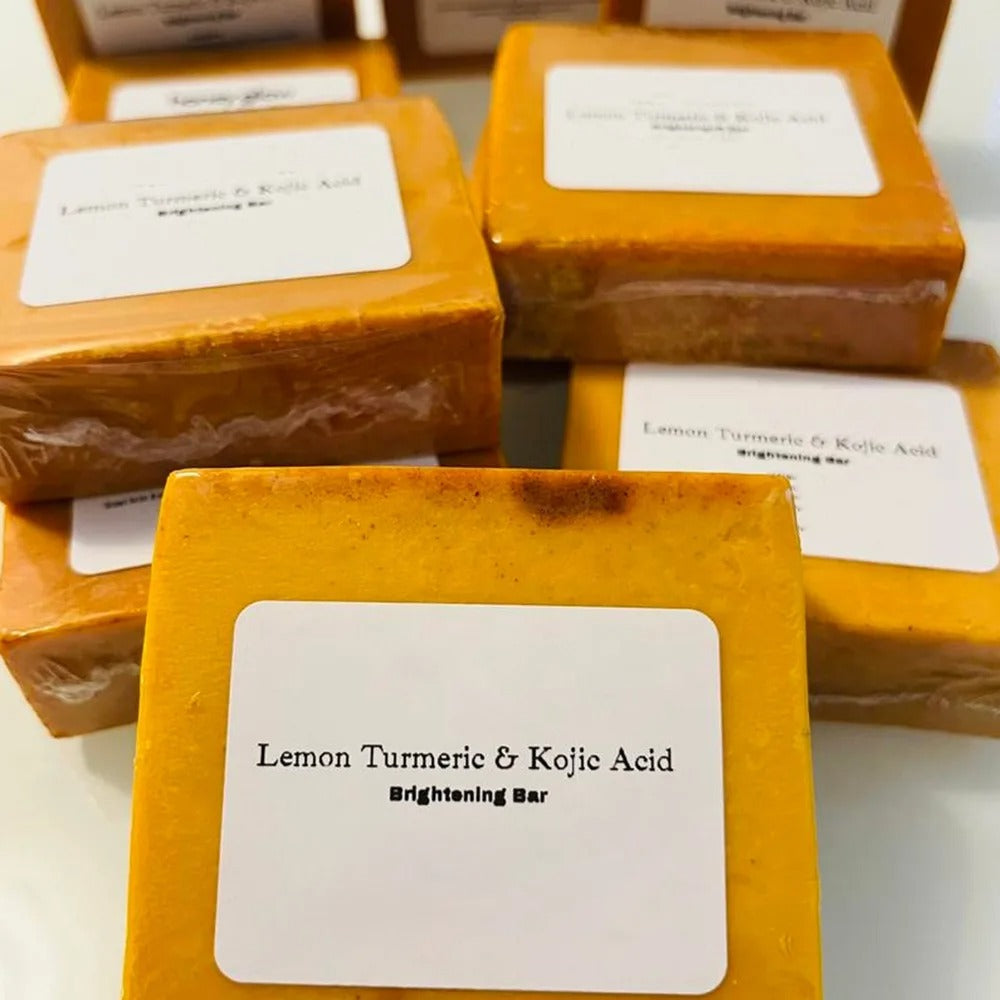 Lemon Turmeric & Kojic Acid Soap Bar, Face & Body Wash.